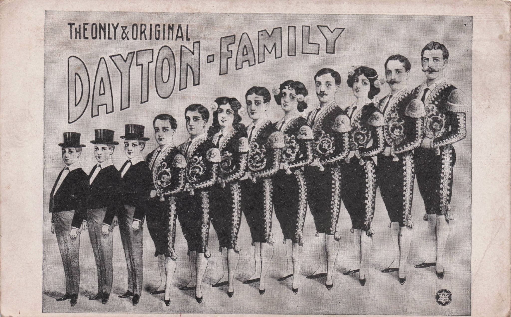 The Only Dayton Family Historic Circus Performers Old Postcard