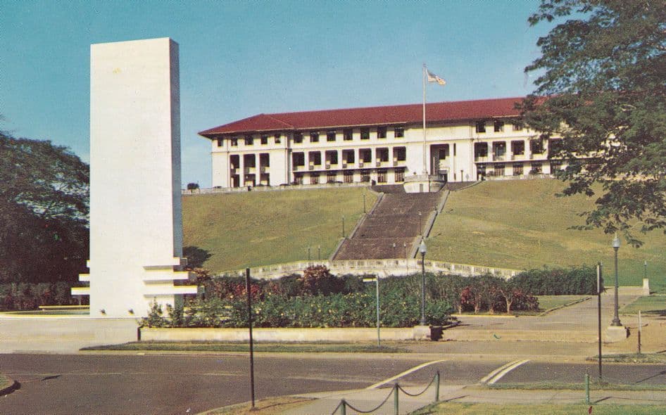 The Panama Canal Administration Building Cunard Line Postcard
