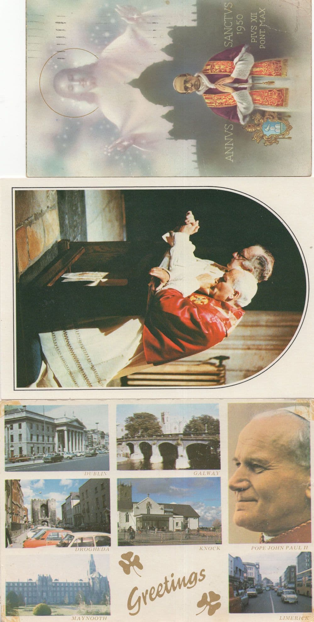 The Papal Visit To Canterbury 3x Pope Religious Postcard s
