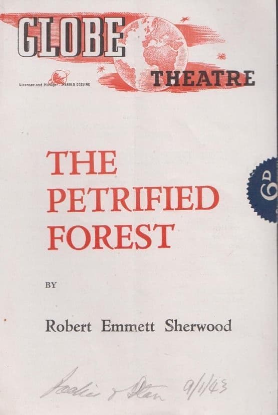 The Petrified Forest Robert Sherwood London Globe WW2 MysteryTheatre Programme