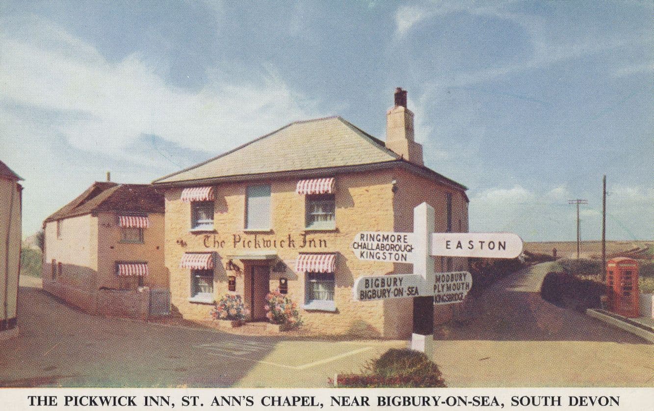The Pickwick Inn St Anns Chapel Bigbury On Sea Devon Pub Postcard