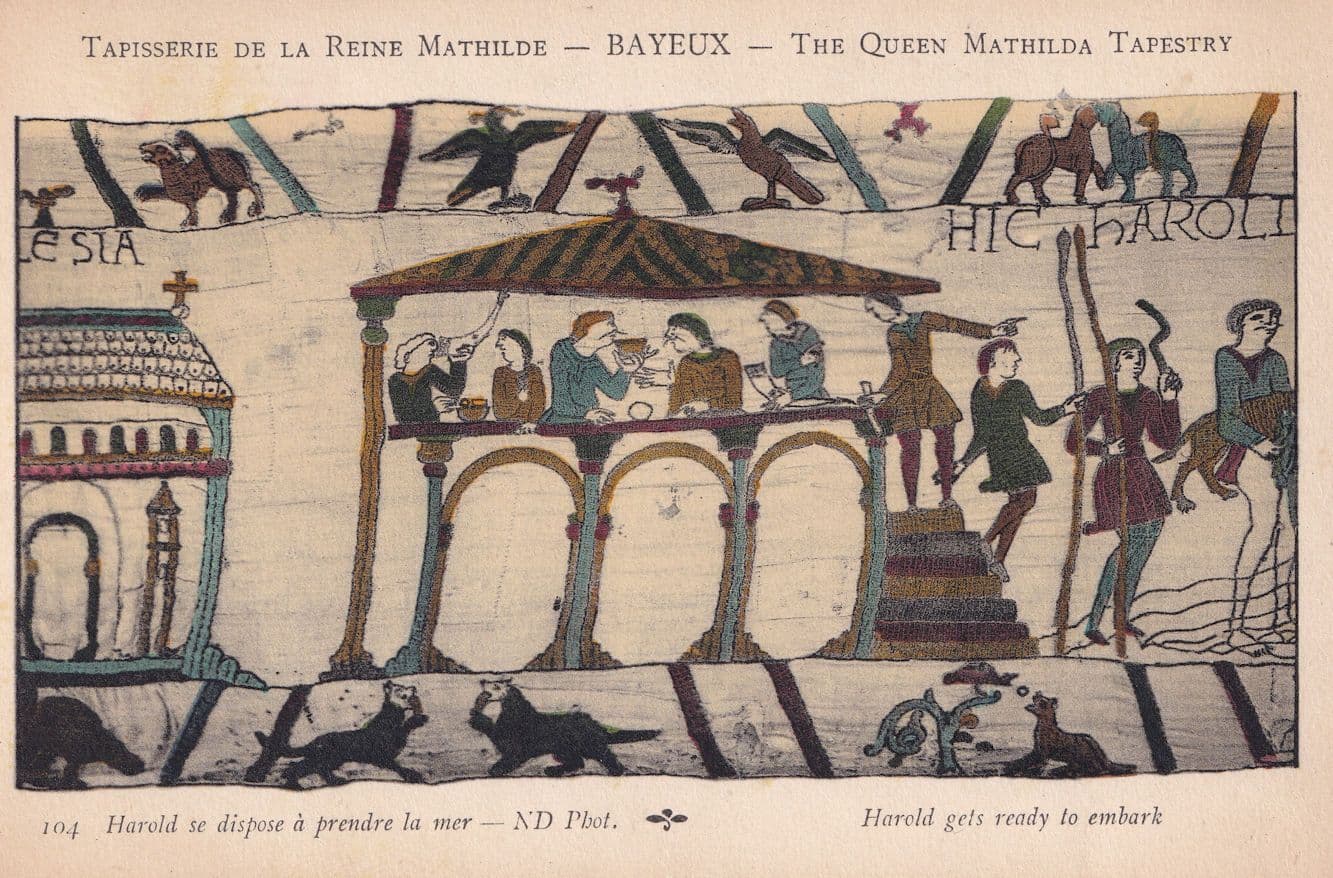 The Queen Mathilda Tapestry Harold Gets Ready To Depart Postcard