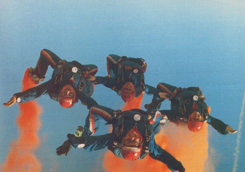 The RAF Falcons Parachute Training School Postcard