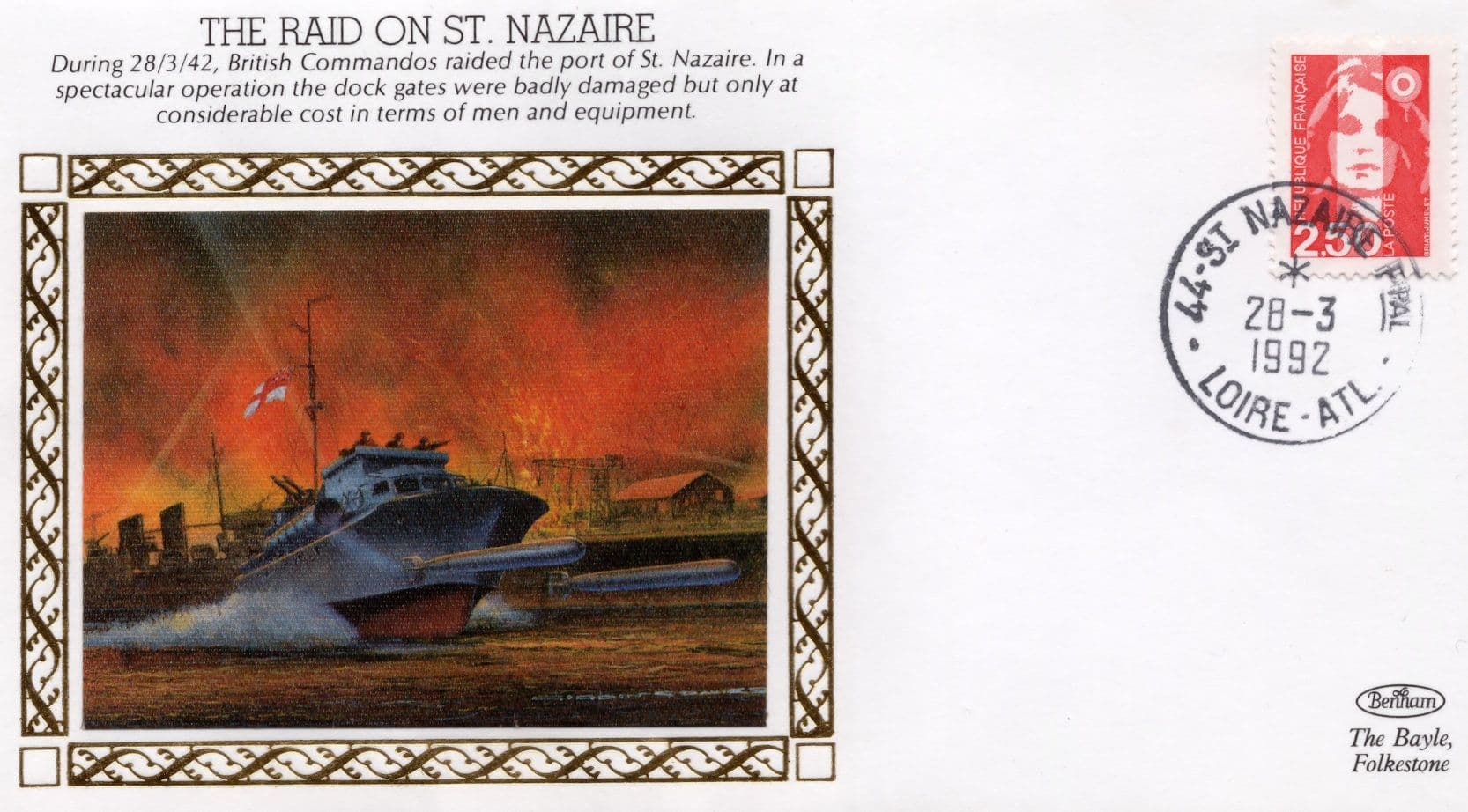 The Raid On St Nazaire 1942 WW2 Benham Military First Day Cover