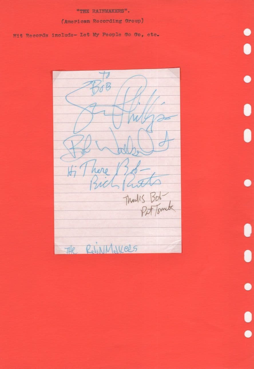 The Rainmakers 1990s Kansas Rock Band Fully Hand Signed Autograph s