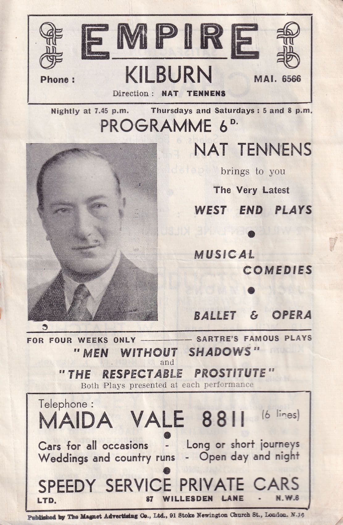 The Respectable Prostitute Old London Kilburn Theatre Programme