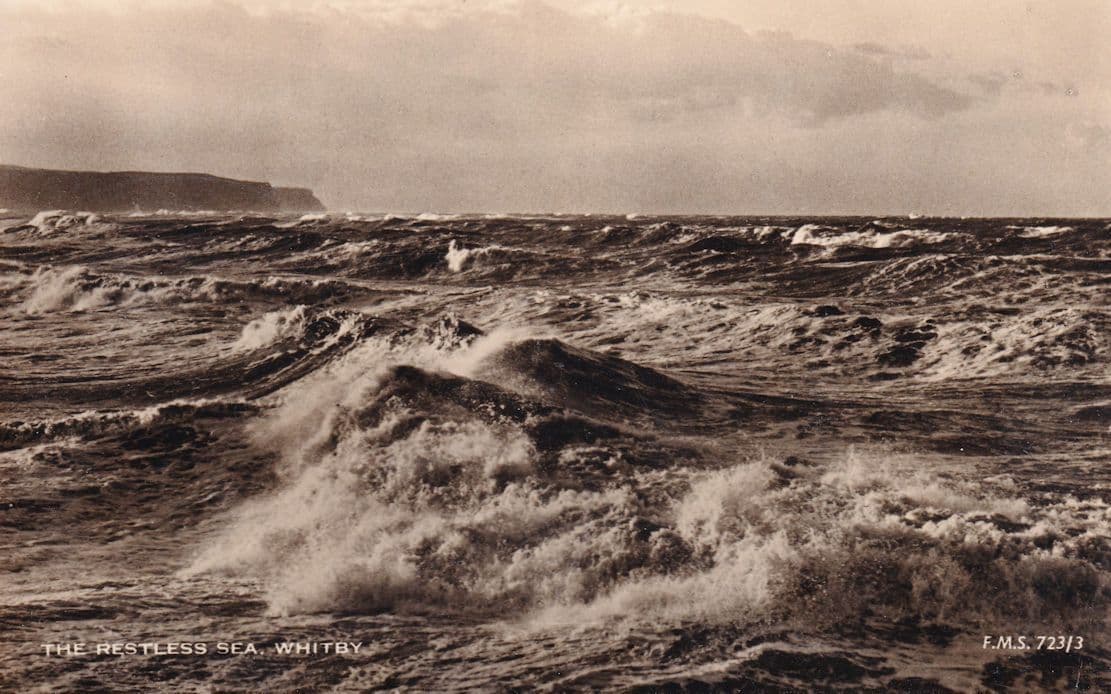 The Restless Sea Whitby Disaster Yorkshire Real Photo Postcard