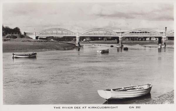 The River Dee Sailing Boat Boats Kirkcudbright Scotland Real Photo Postcard