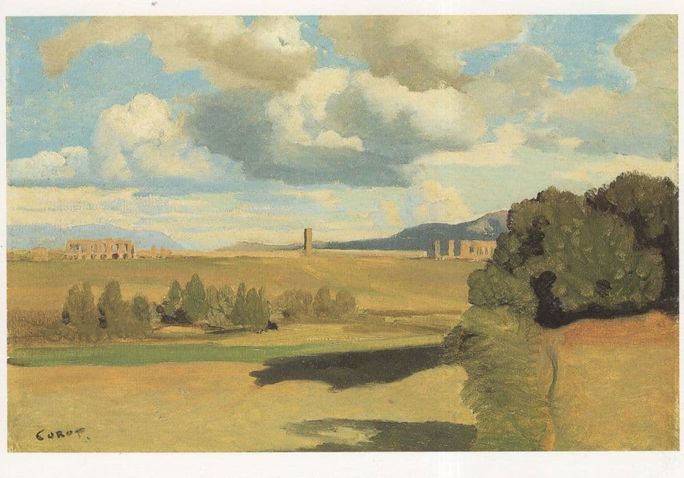 The Roman Campagna Claudian Aqueduct Painting Postcard
