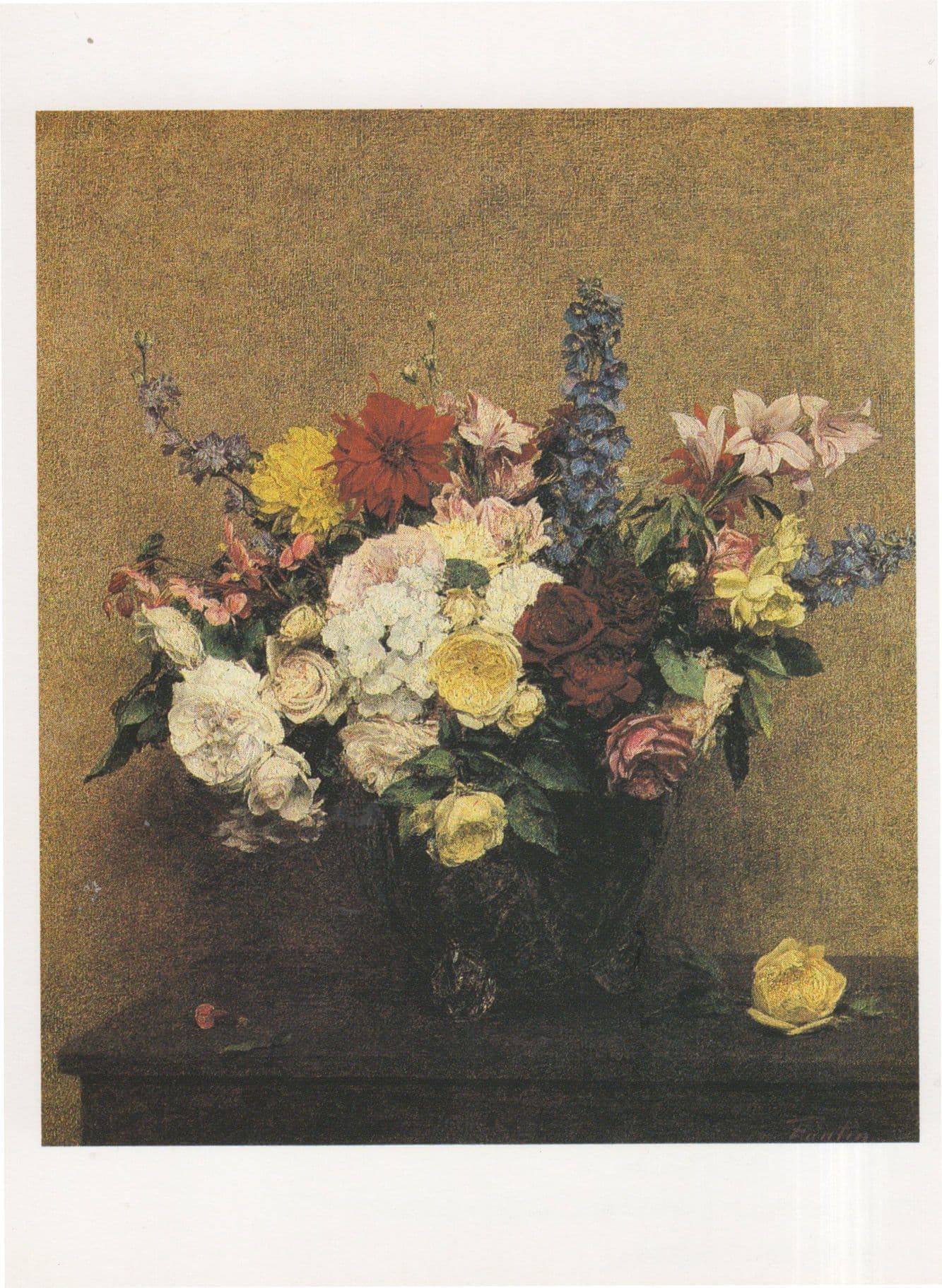 The Rosy Wealth Of June Fantin Latour Painting Postcard