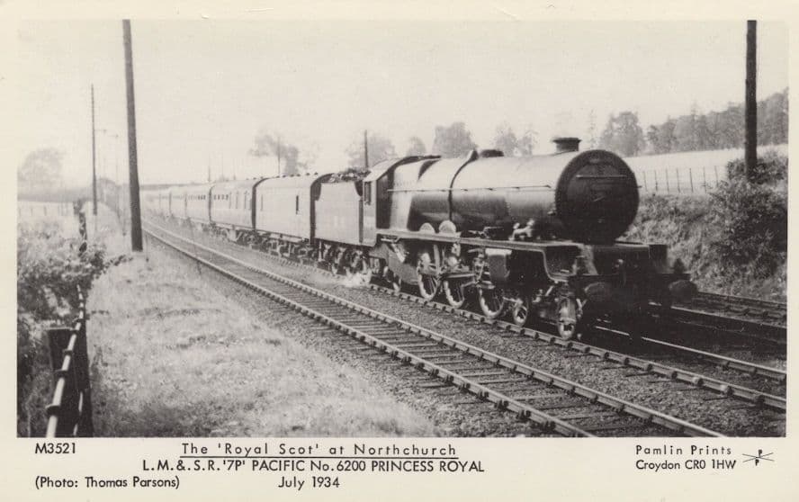 The Royal Scot at Northchurch LM & SR 7P Pacific No. 620 Postcard