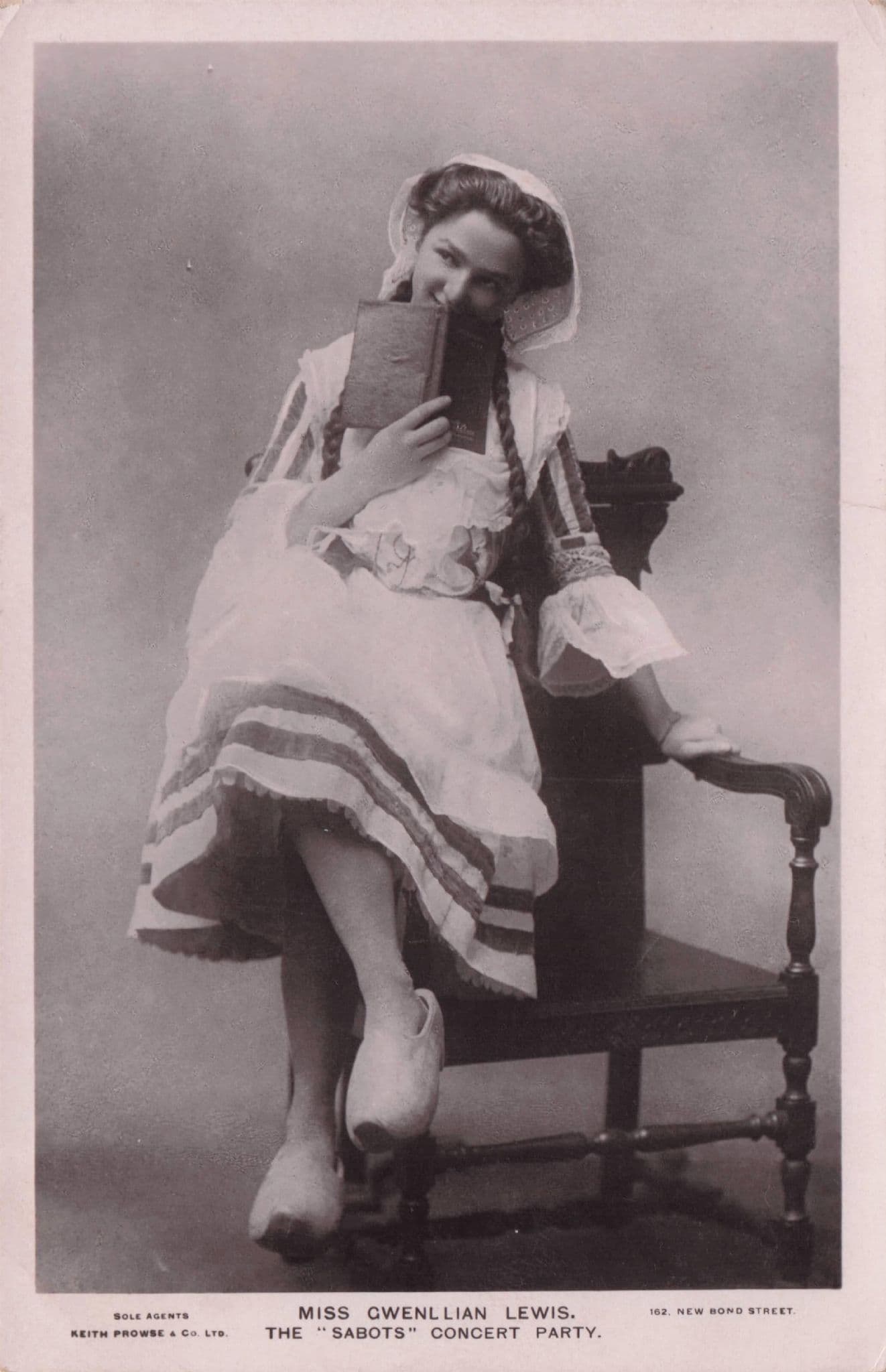 The Sabots Concert Party Gwen Lewis Theatre Rare Old RPC Postcard