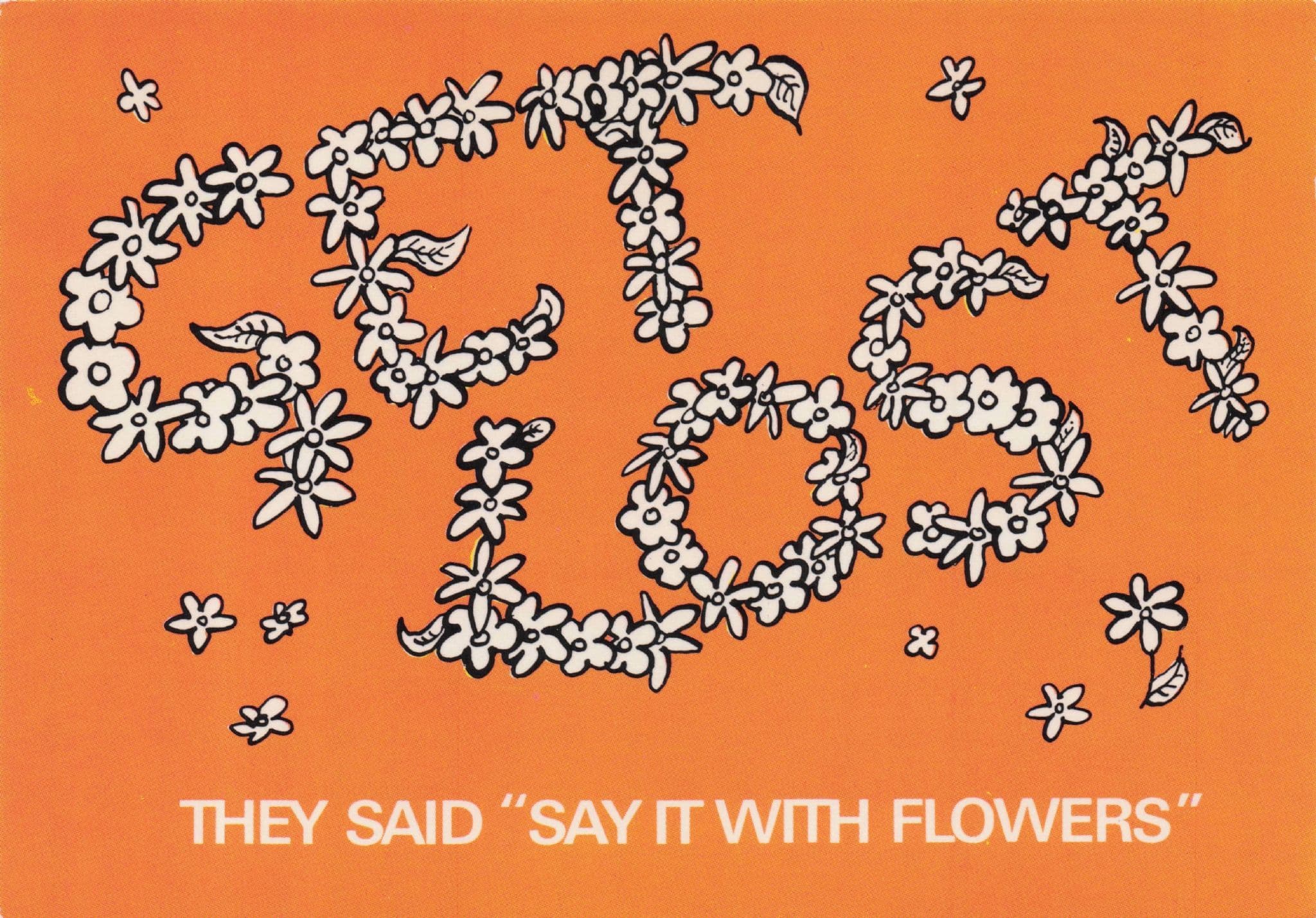 The Said Say It With Flowers - Get Lost ! Daisy Chain Sign Comic Postcard