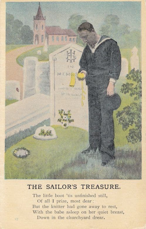 The Sailors Treasure Songcard Old Graveyard Poem Postcard