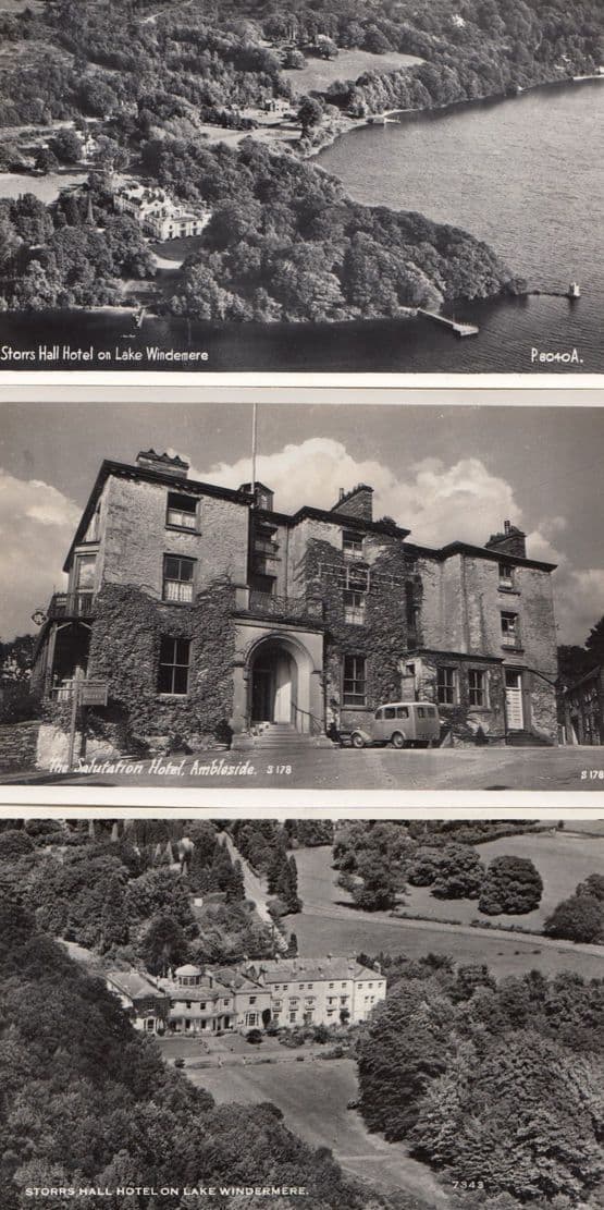 The Salutation Storrs Hall 3x Real Photo Hotel Cumbria Postcard s