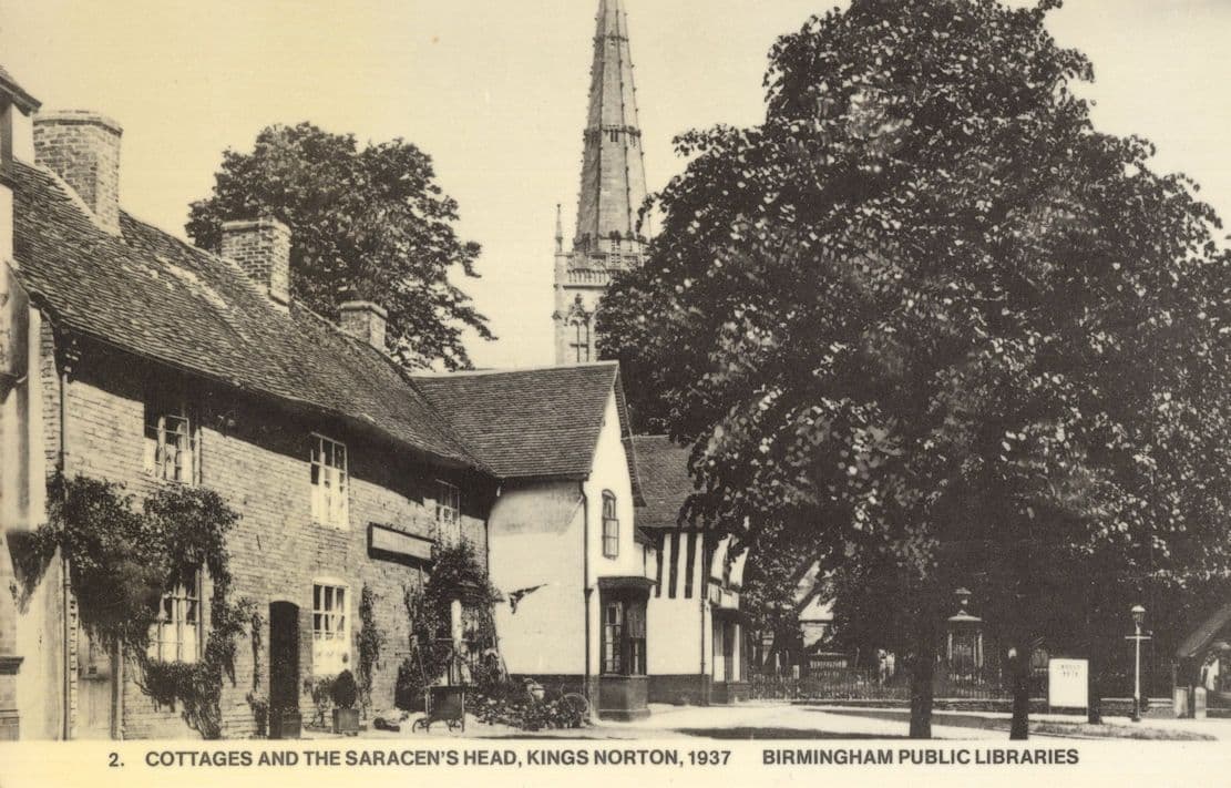 The Saracens Head Pub Kings Norton in 1937 Birmingham Real Photo Postcard