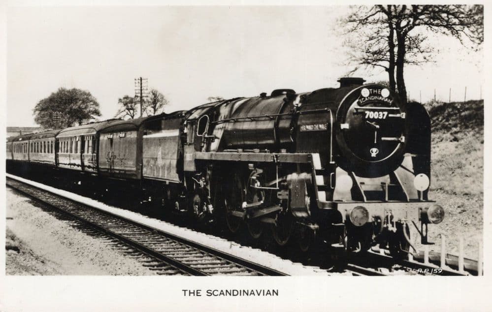 The Scandanavian Train Railway Valentines Old Photo Postcard