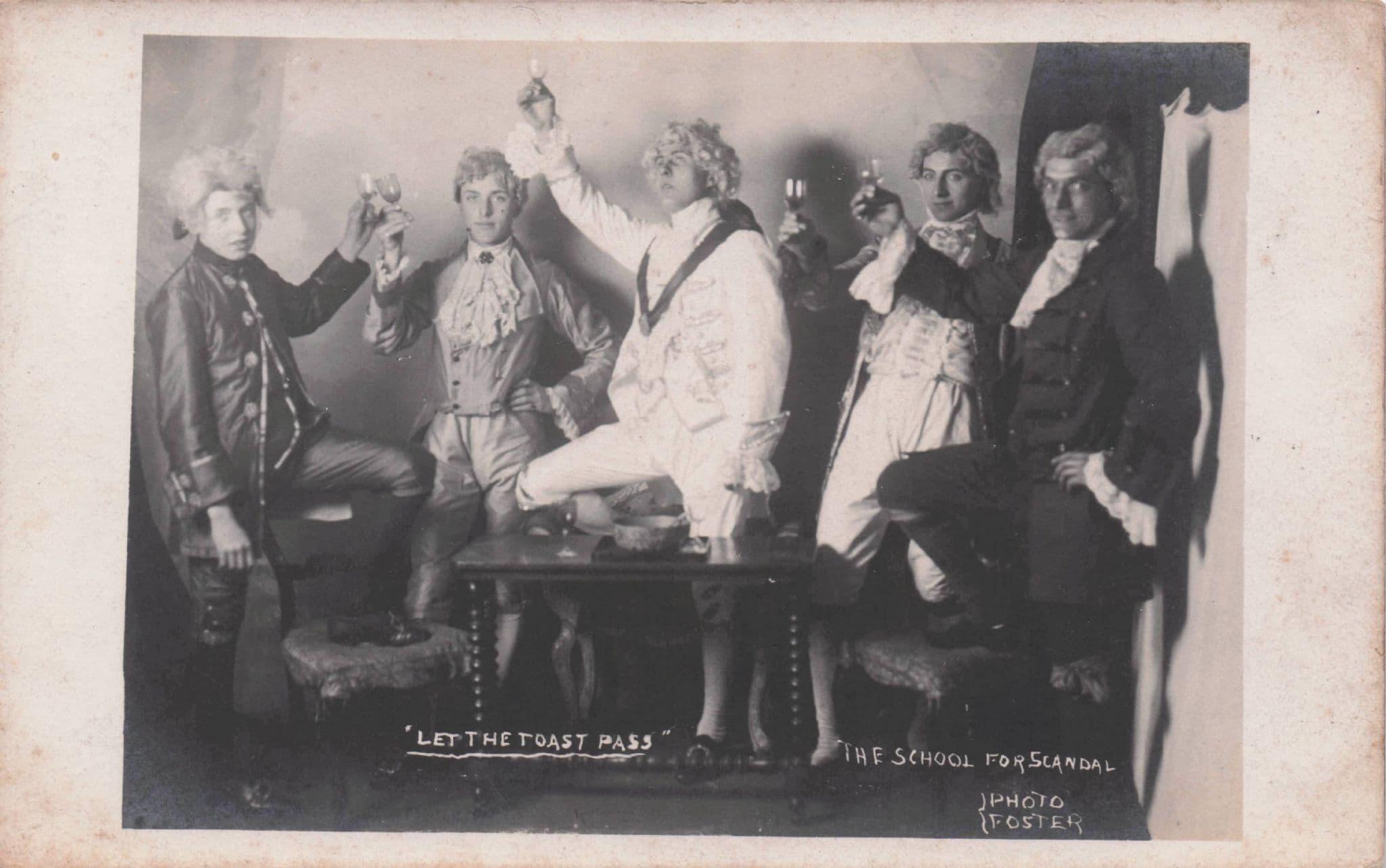 The School For Scandal Let The Toast Pass Antique Theatre Postcard