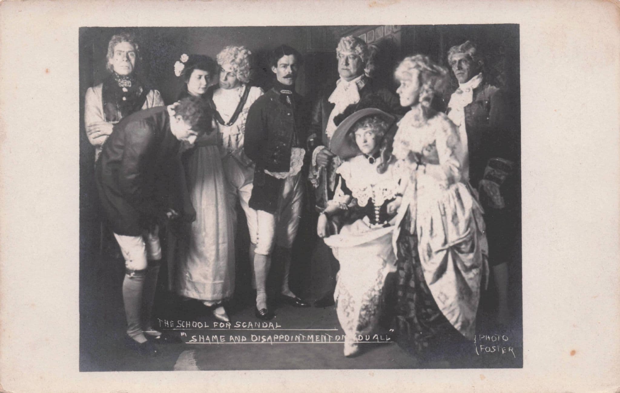 The School For Scandal Shame & Disappointment Antique Theatre Postcard