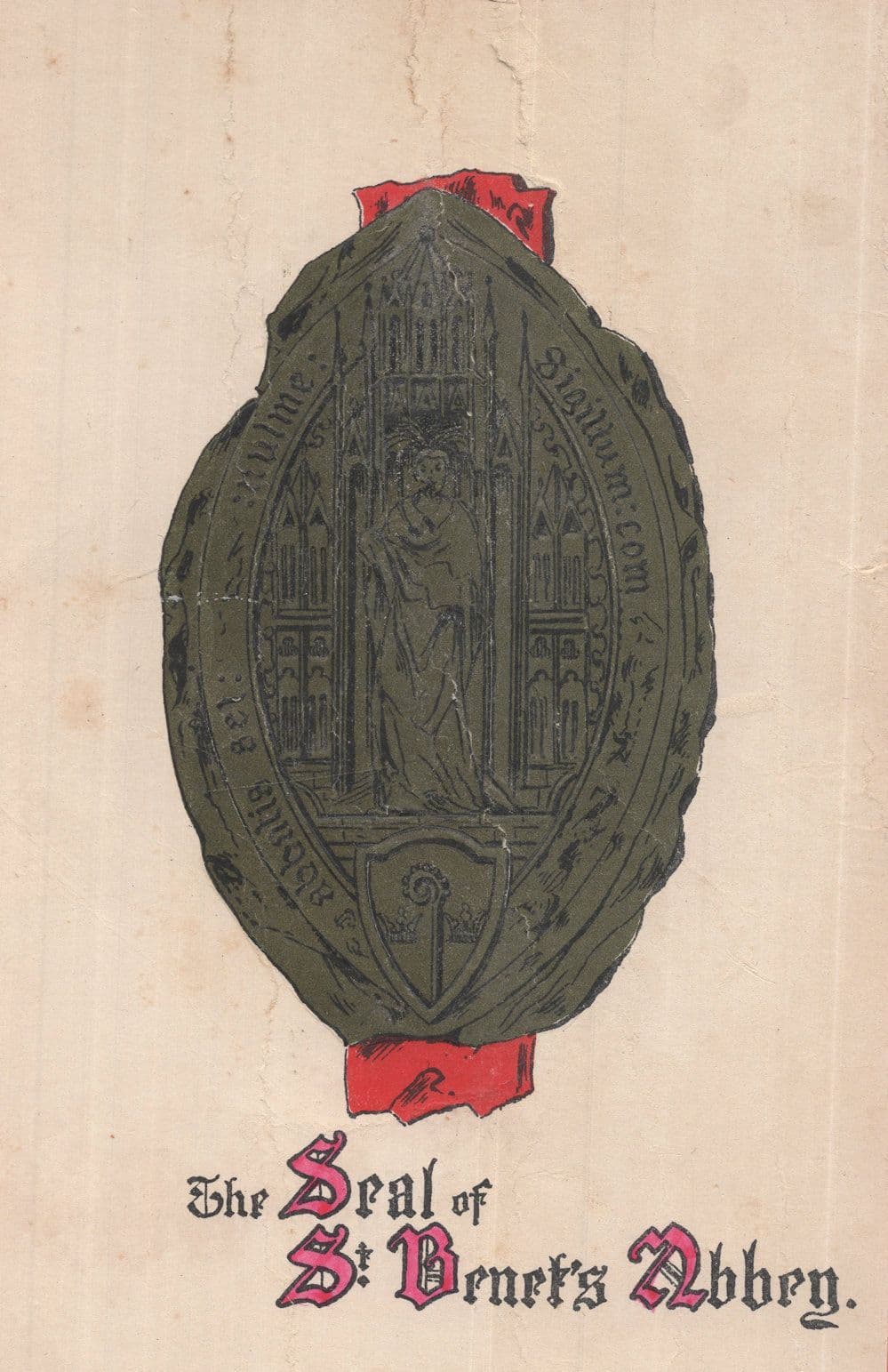 The Seal Of St Benet's Abbey Norfolk Antique PB Postcard