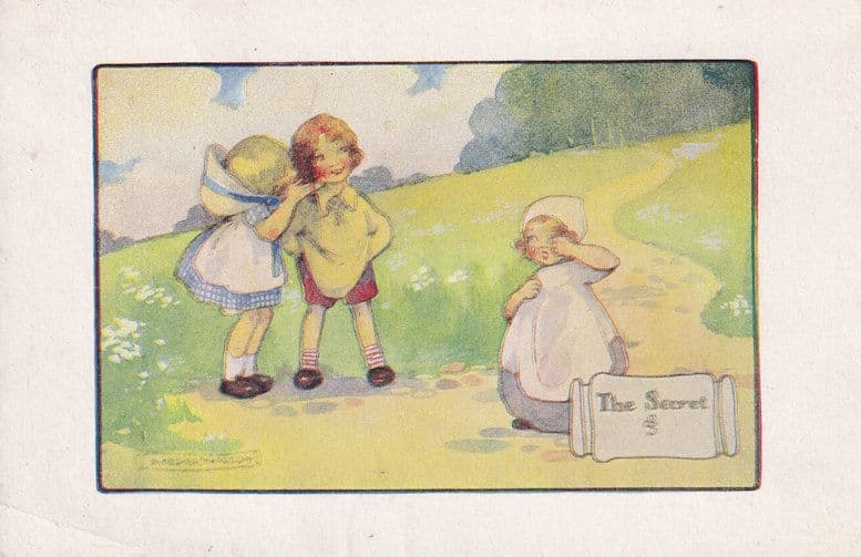 The Secret Whispering Antique Postcard