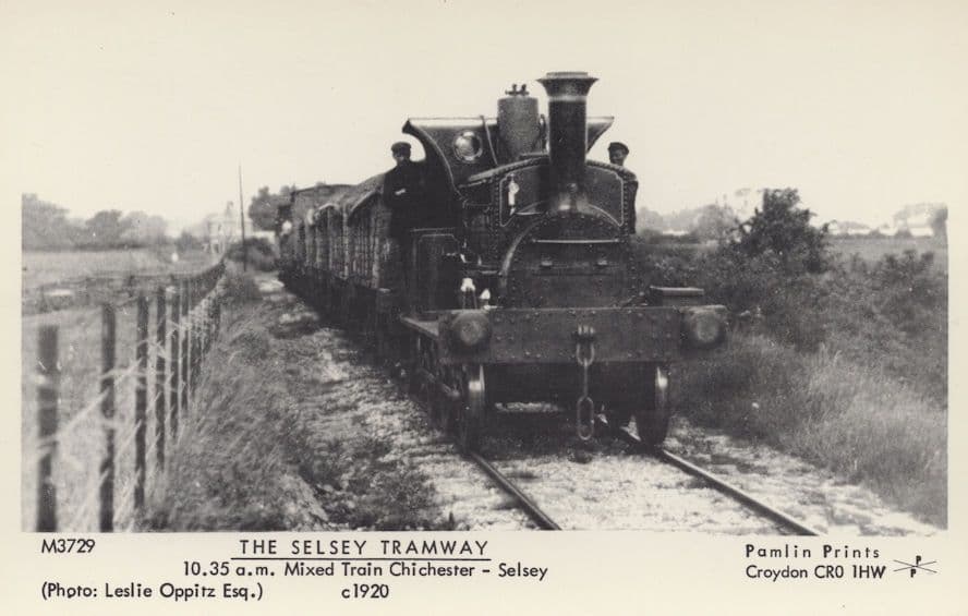 The Selsey Tramway Railway Train Chichester Station 1920 Postcard