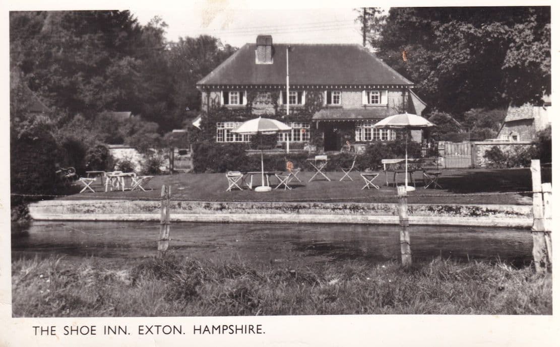 The Shoe Inn Exton Hampshire Old Real Photo Postcard