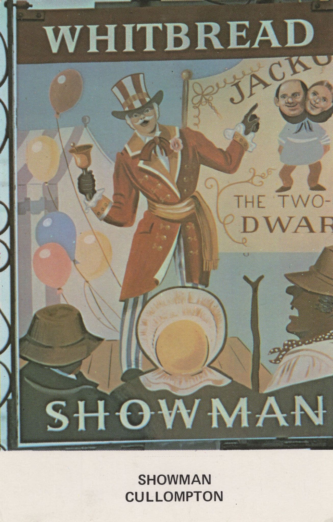 The Showman Pub Cullompton Circus Ringmaster Inn Sign Postcard
