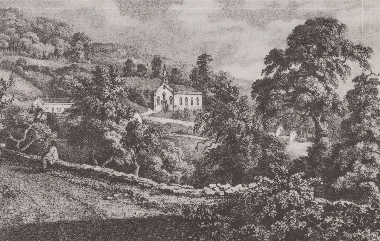 The Slade Slad Church Gloucester Victorian Painting Postcard