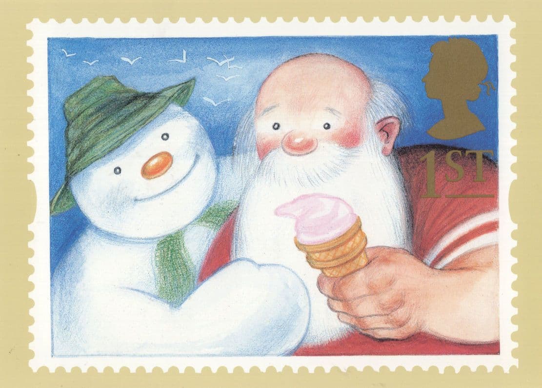 The Snowman Raymond Briggs Book RMPQ Father Xmas Stamp Postcard