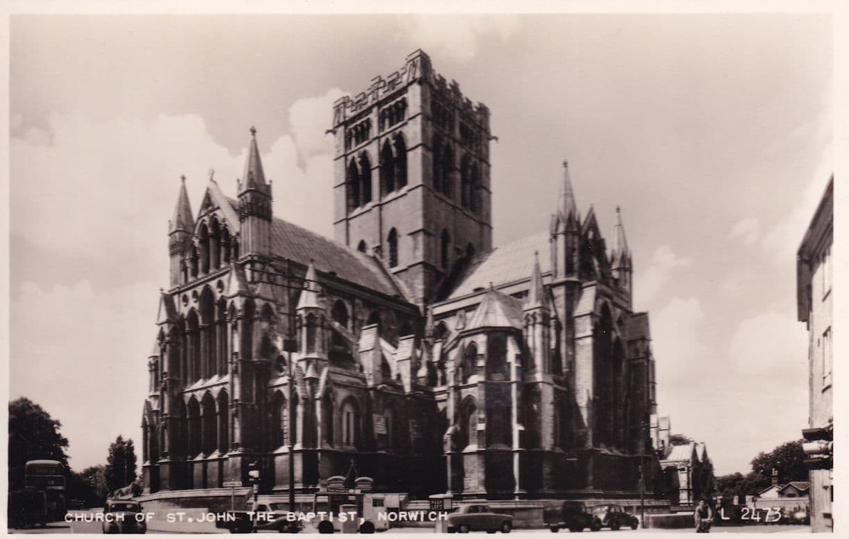 The St John The Baptist Church Norwich Real Photo Postcard