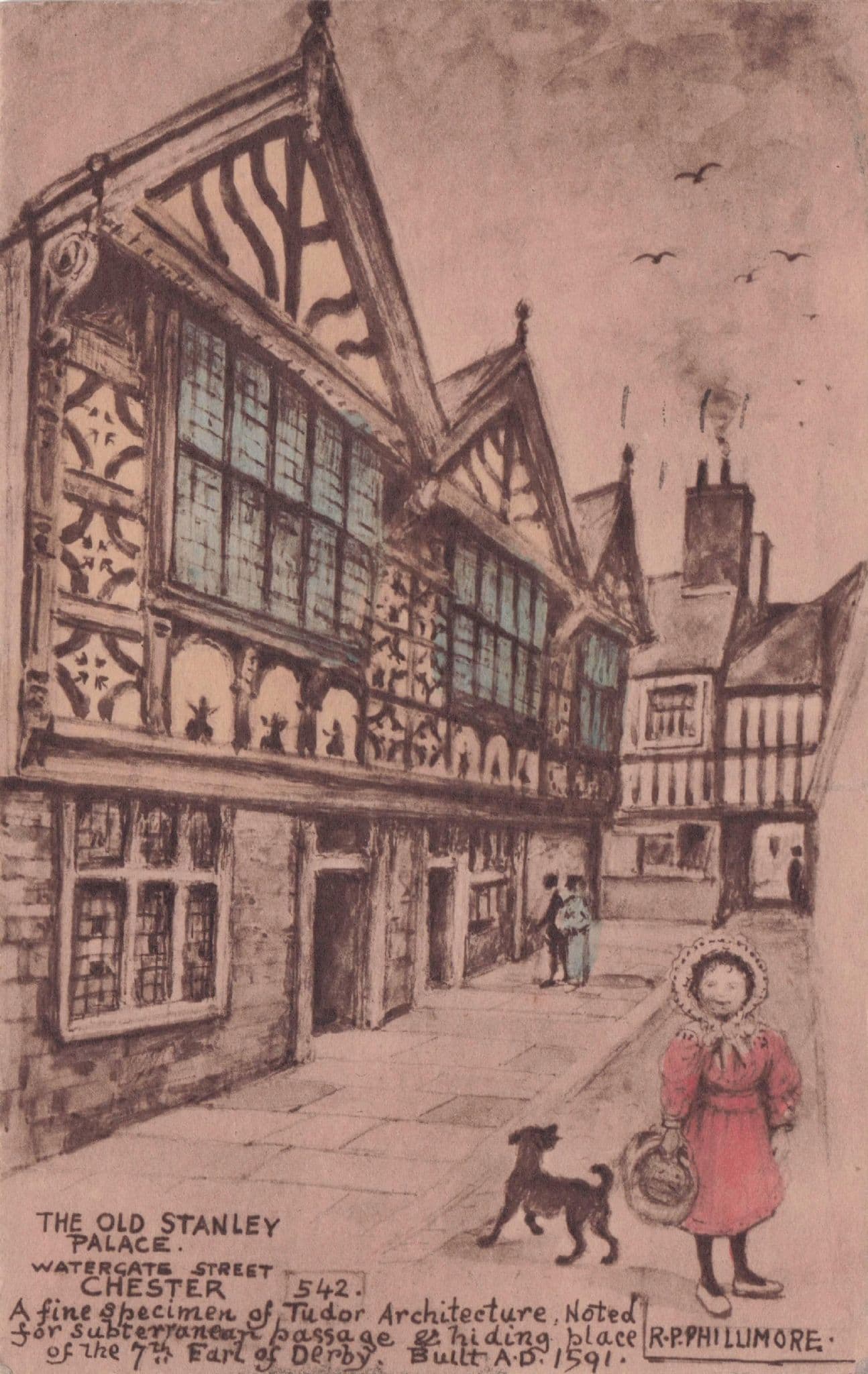 The Stanley Palace Watergate Street Chester Phillimore Old Postcard