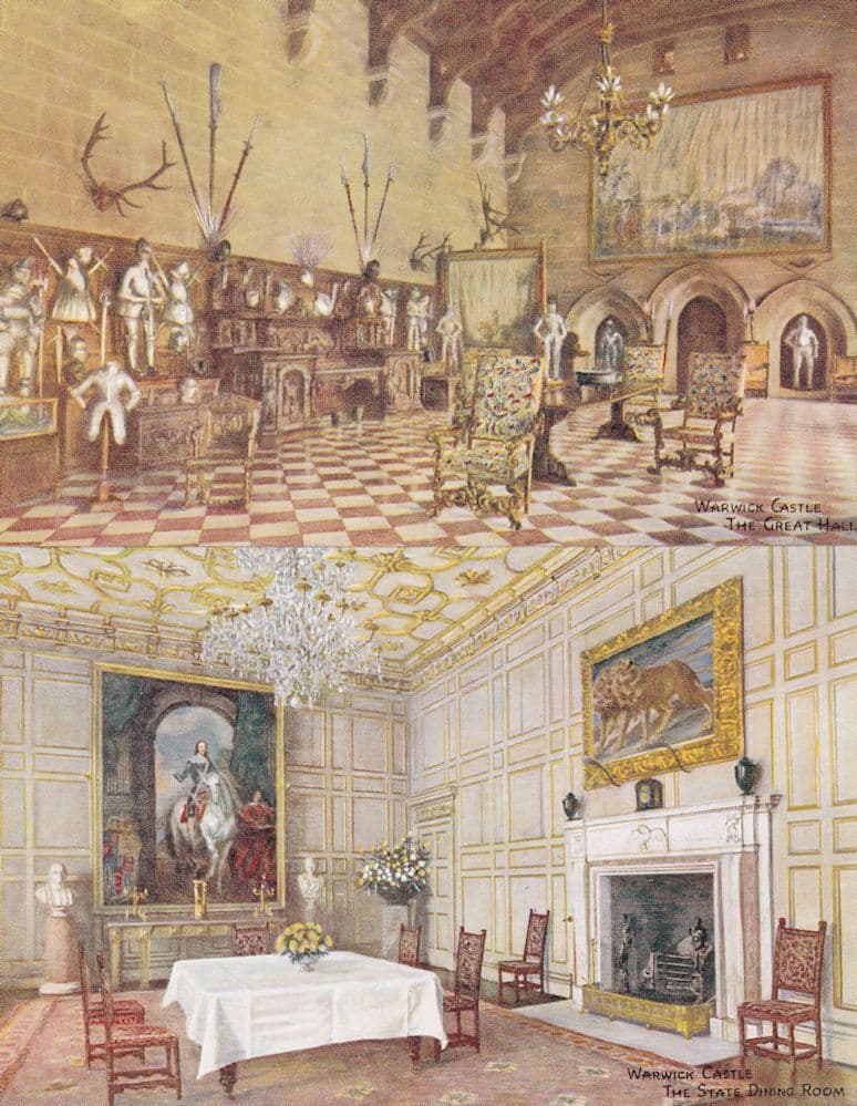 The State Rooms Warwick Castle 6x Postcard Painting Collection