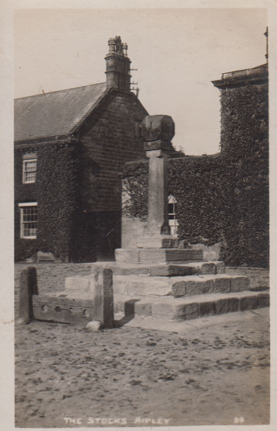 The Stocks Monument Ripley Yorkshire Real Photo Postcard