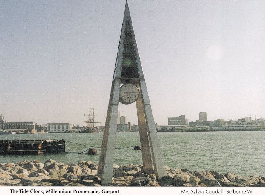 The Tide Clock Gosport Milenium Promenade Hampshire Postcard
