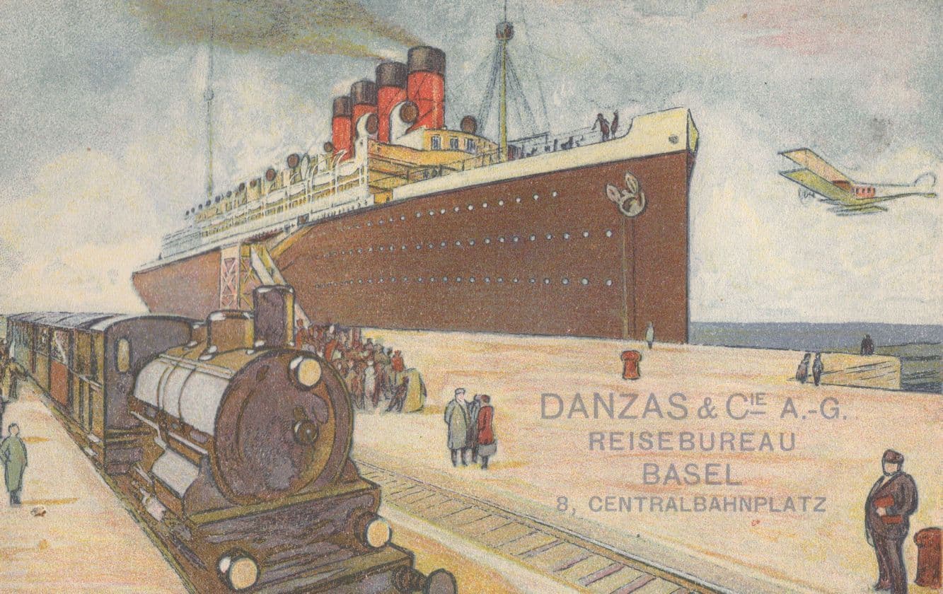The Titanic Ship Antique Basel Swiss Old Advertising Postcard