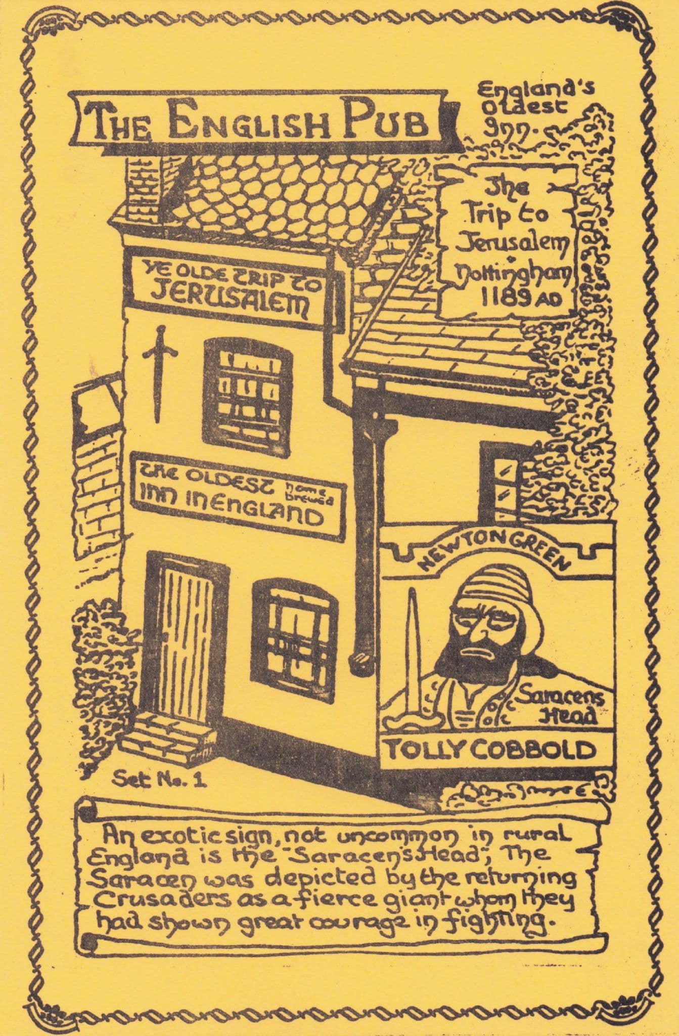 The Trip To Jerusalem Pub Nottingham Ltd Edn Of 100 Postcard