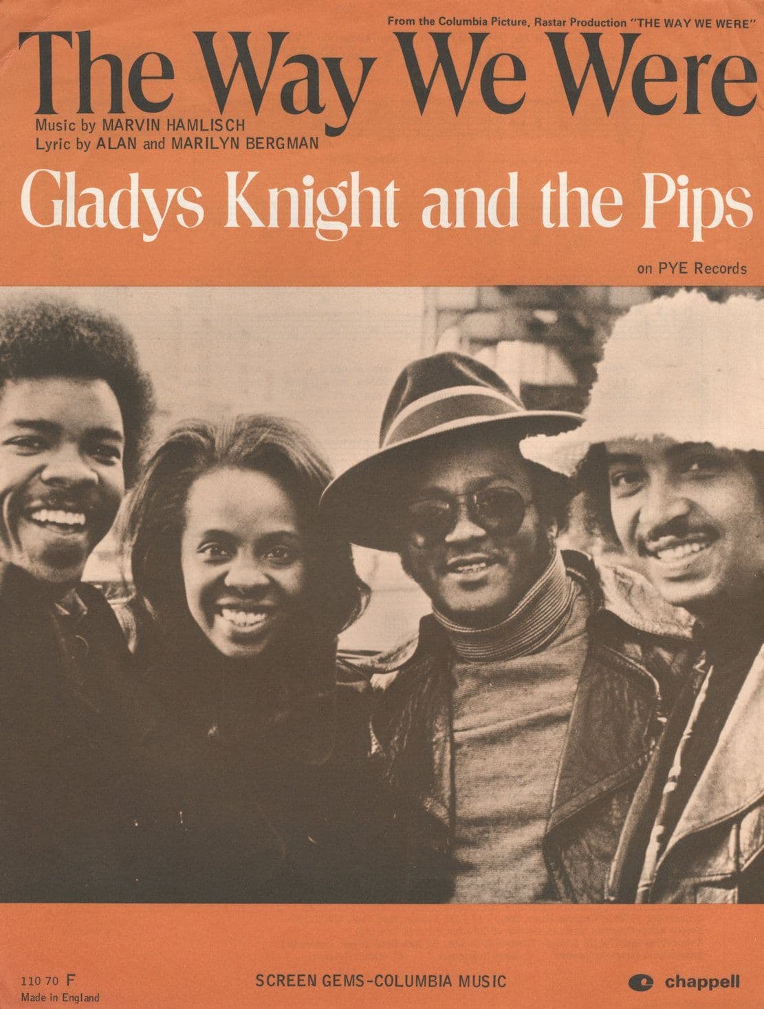 The Way We Were Gladys Knight & The Pips 1970s Sheet Music (1)