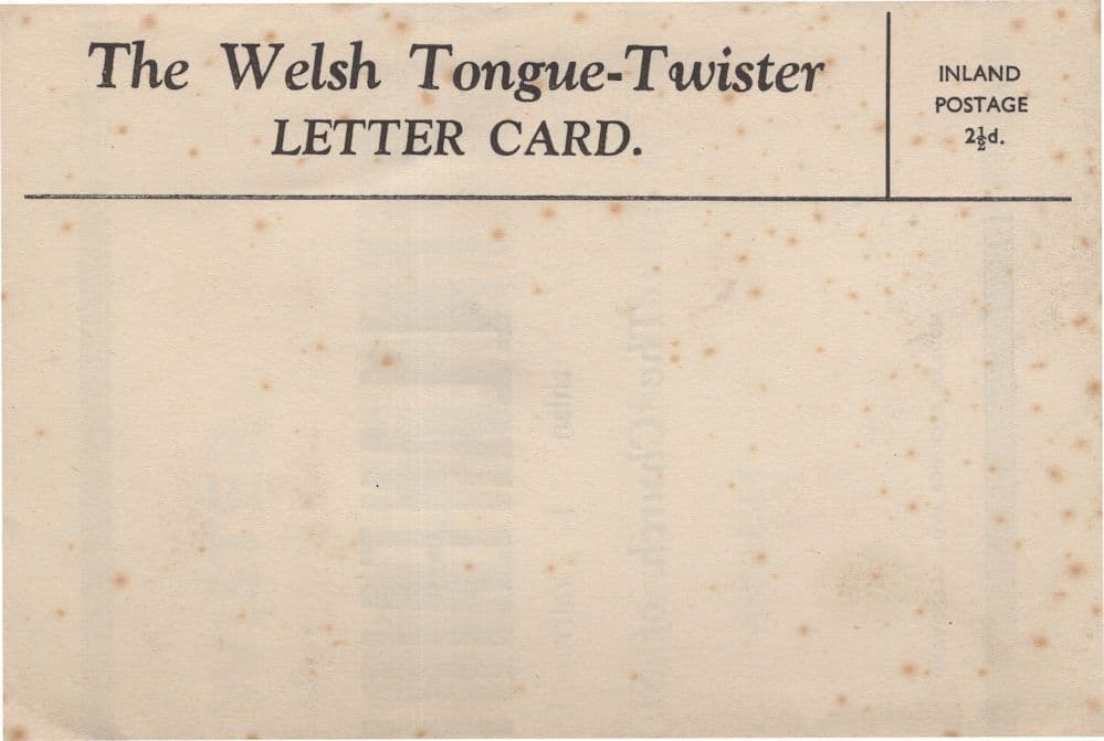 The Welsh Tongue Twiter Postcard Letter Folding Card Novelty