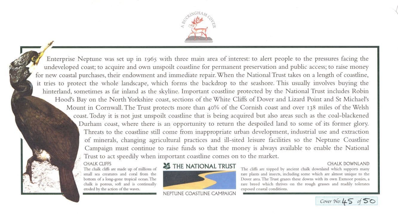 The White Cliffs Of Dover National Trust RARE LTD TO 50 FDC