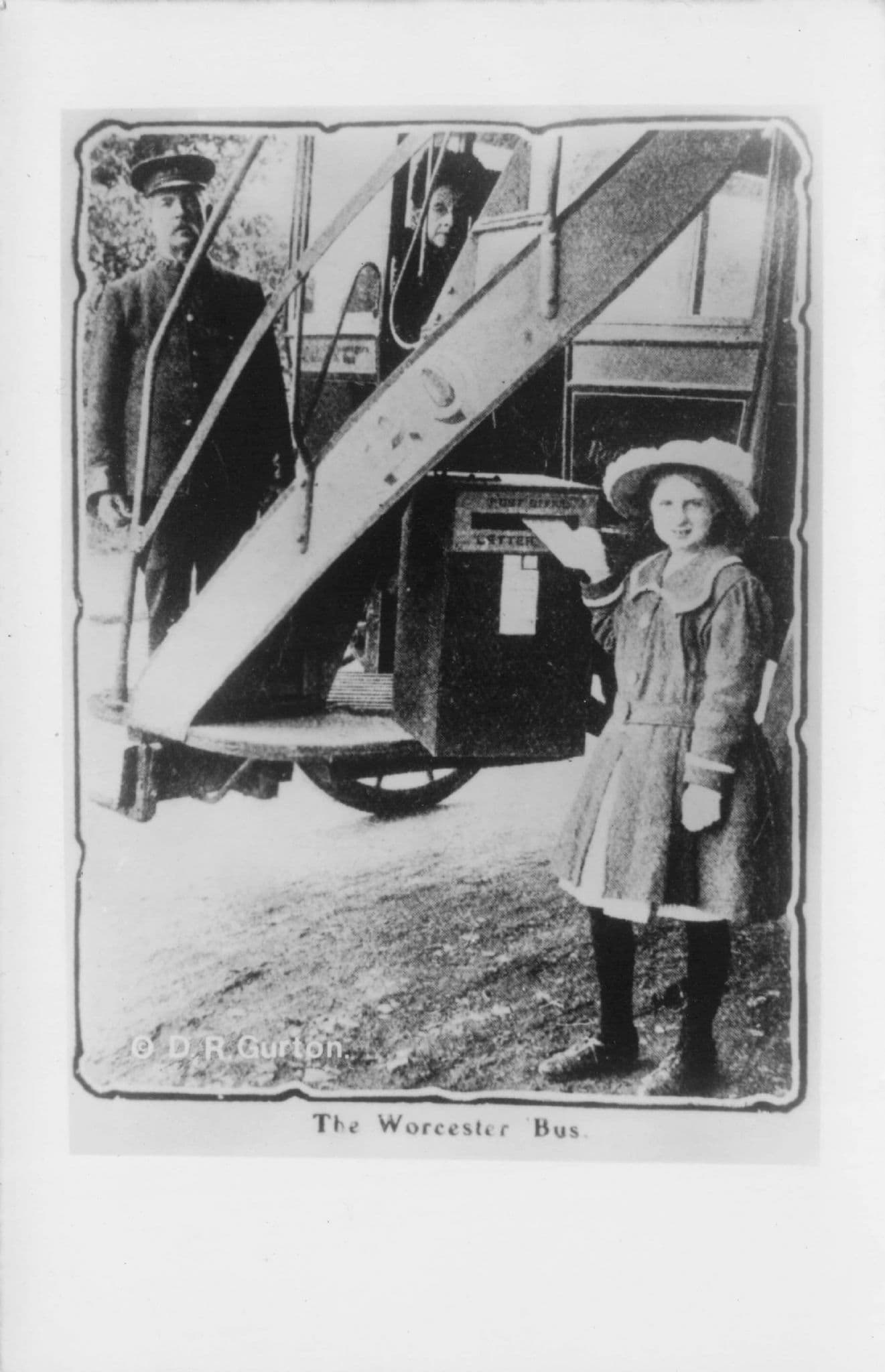 The Worcester Bus Transport & Driver Real Photo Postcard