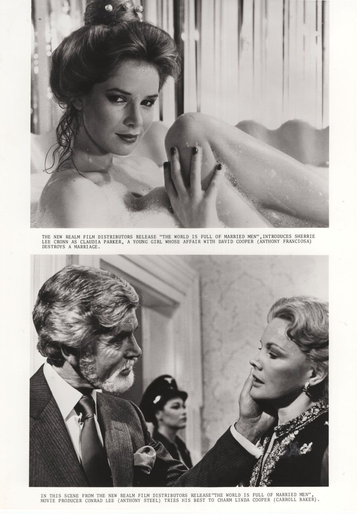 The World Is Full Of Married Men 2 Film Stills Jackie Collins 10x8 Monochrome Photo