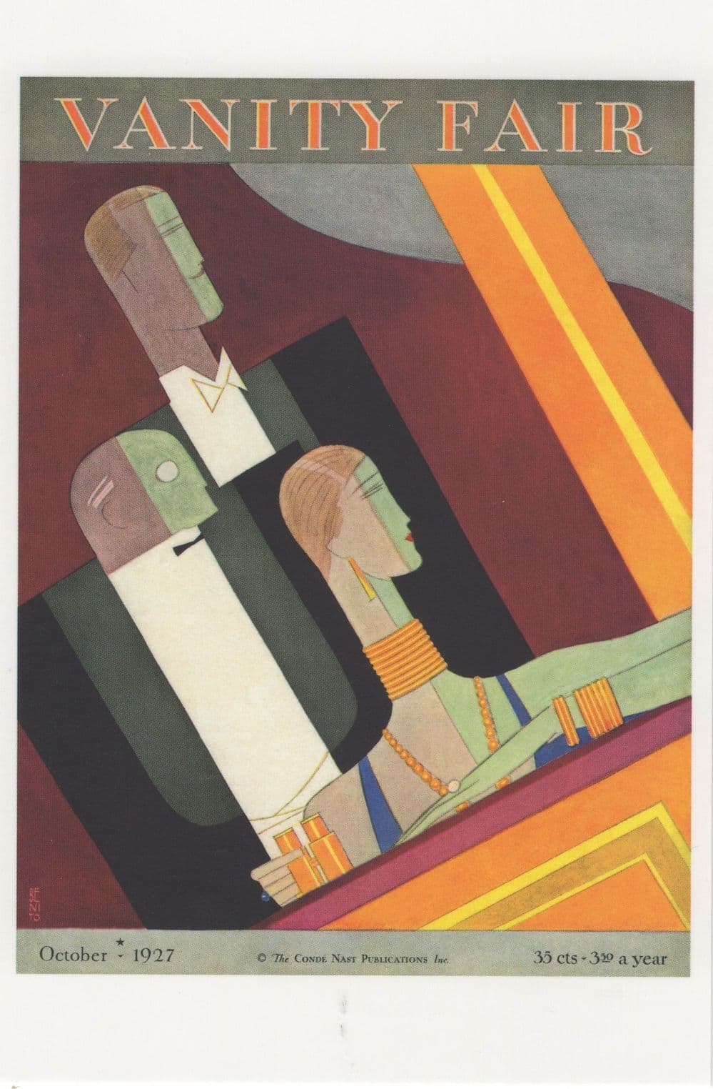 Theatre African Lady Long Neck Jewellery Royal Box Art Deco Painting Postcard