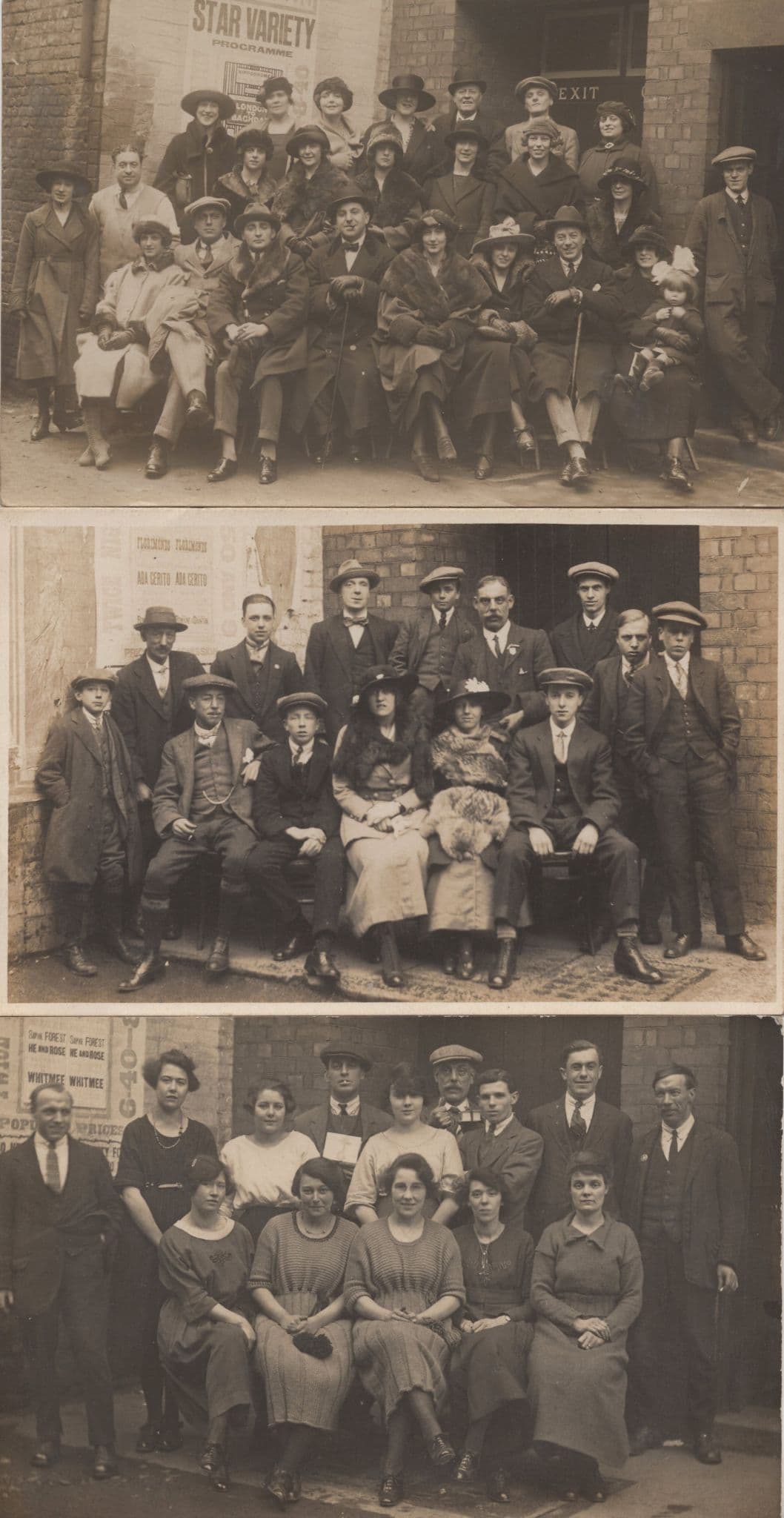 Theatre Stage Door Actor Actress 3x FULL CAST Antique Postcard s