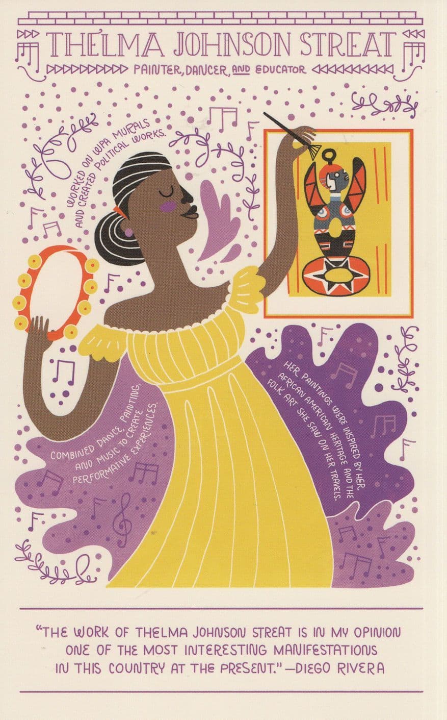 Thelma Johnson Streat American Artist Painter Dancer Postcard