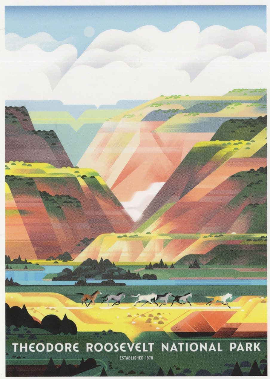 Theodore Roosevelt National Park Nevada President Painting USA Postcard