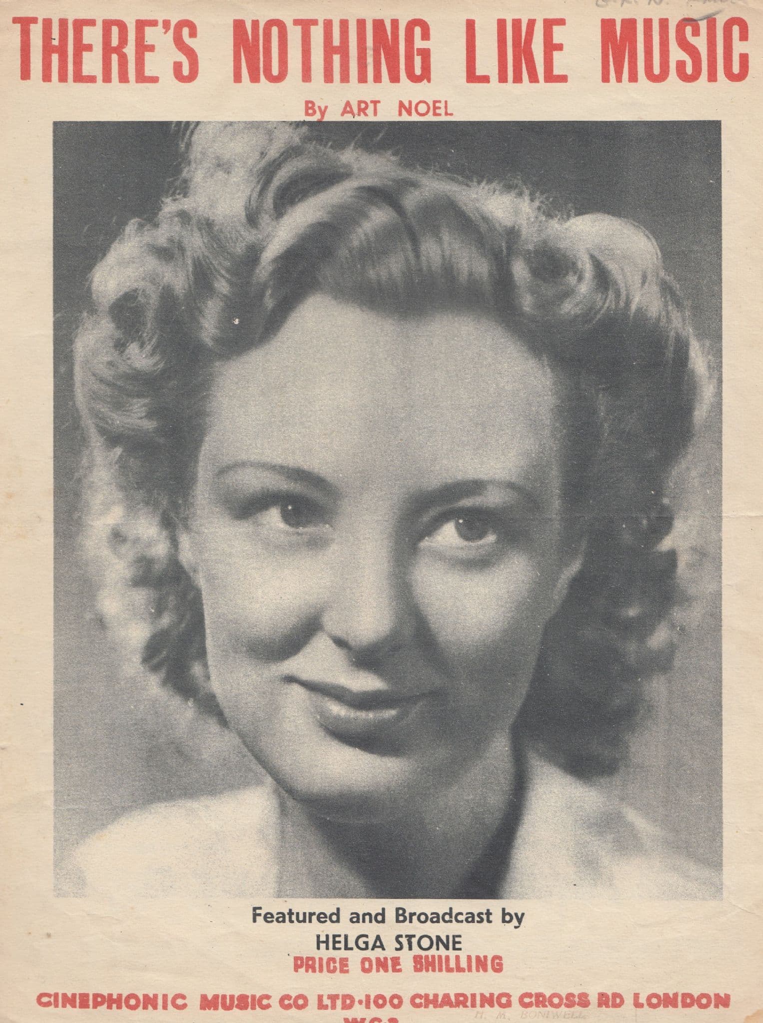 There's Nothing Like Music Helga Stone 1940s Sheet Music