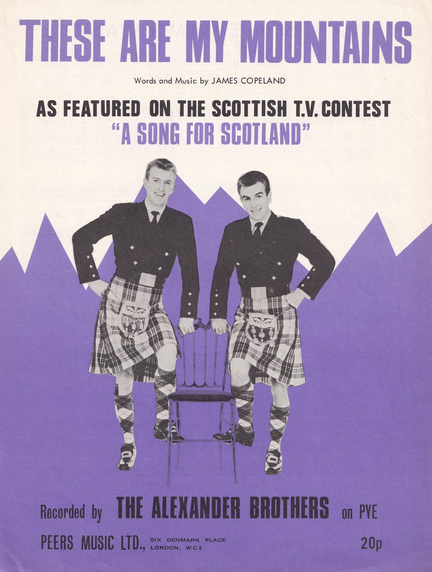 These Are My Mountains Alexander Brothers Song For Scotland Scottish 1960s Sheet Music