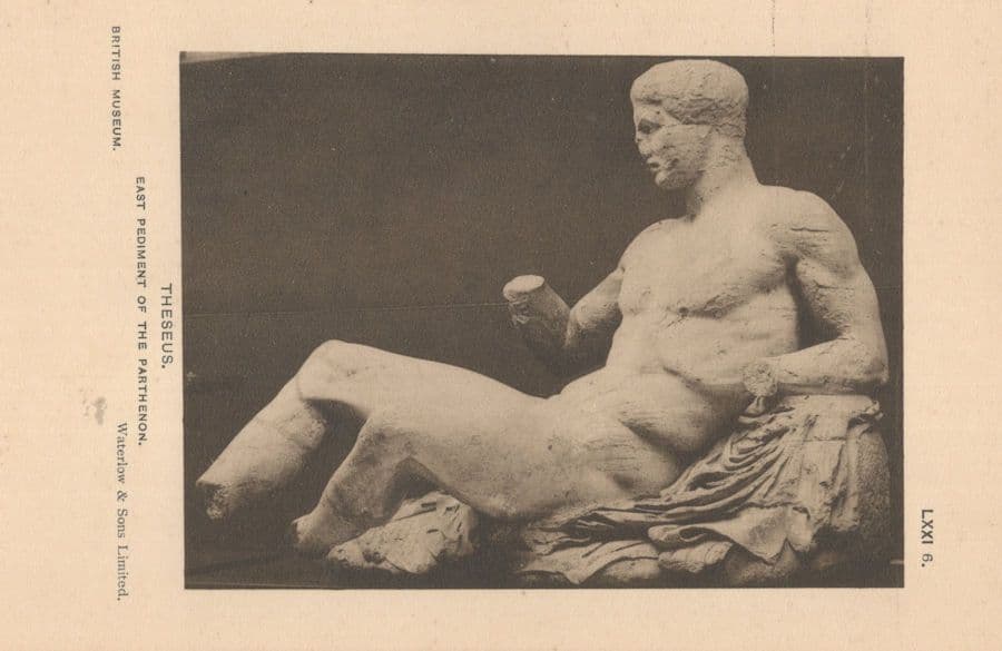 Theseus Slayer Of Greek Minotaur Antique Parthenon Statue Postcard