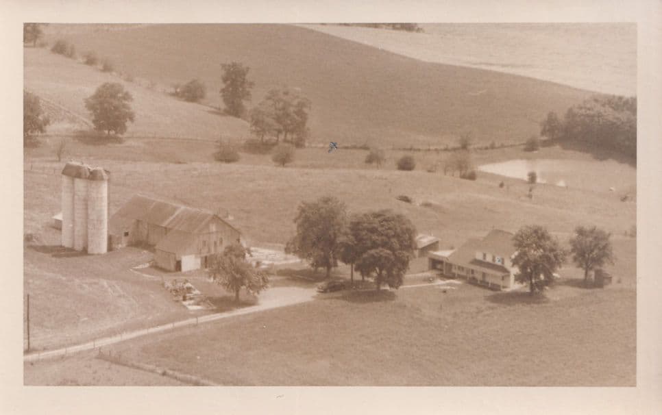 This Is Our Farm Giant Chimney Type Buildings Old Rural Postcard